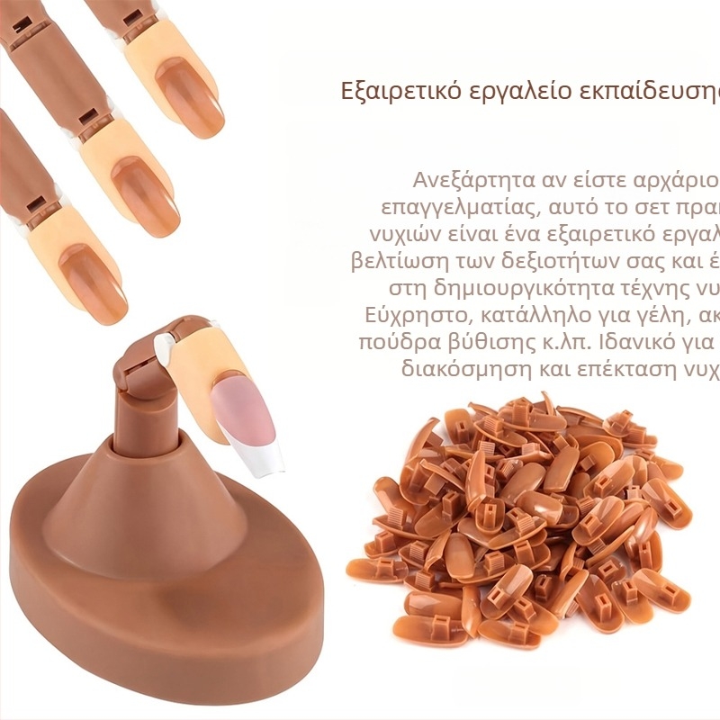 Μοντέλο χεριού εξάσκησης νυχιών με λυγίζομες κινητές αρθρώσεις, οβάλ φορητό στυλ, μάρκα Yijiayi