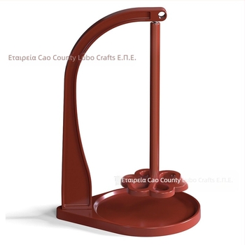 Ξύλινο περιστρεφόμενο στήριγμα κλωστής με αποσπώμενη βάση σε σχήμα λουλουδιού — 3 επίπεδα, επιτραπέζιο για πλέξιμο και ύφανση