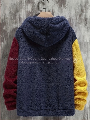 Ανδρικό hoodie με κουκούλα, πουλόβερ στυλ, φλις επένδυση, 100% πολυεστέρας, κατάλληλο για χειμώνα