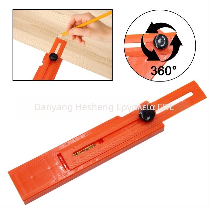 Mr Drill πλαστικός κανόνας τοποθέτησης για ξυλουργική με ακριβές επίπεδο φυσαλίδας, περιστρεφόμενος σε πολλαπλές γωνίες, πολυλειτουργικός