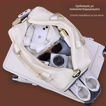 Τσάντα ταξιδιού (unisex) – 20–35 L, πολυεστέρας, αδιάβροχη, διαχωρισμός στεγνό-βρεγμένο, εσωτερική επένδυση πολυεστέρα