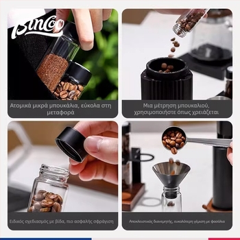 Γυάλινο βάζο αποθήκευσης κόκκων καφέ με μονόδρομη βαλβίδα εξαγωγής — διαφανές φορητό δοχείο