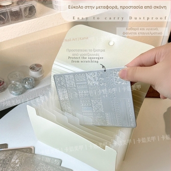 Κουτί οργάνωσης αυτοκόλλητων νυχιών, αναδιπλούμενο, ανθεκτικό στη σκόνη, διαφανές, ανθεκτικό στις γρατζουνιές, πλαστικό