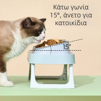Πλαστικό διπλό μπολ για γάτες — Εργαλεία διατροφής κατοικίδιων, μάρκα Wangxing Street