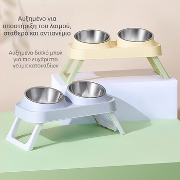 Πλαστικό διπλό μπολ για γάτες — Εργαλεία διατροφής κατοικίδιων, μάρκα Wangxing Street