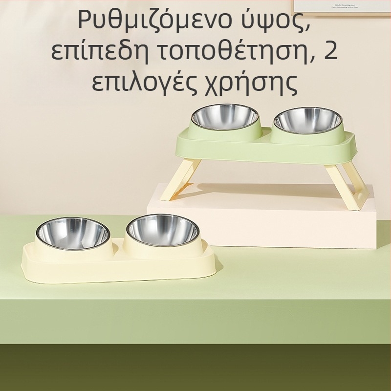 Πλαστικό διπλό μπολ για γάτες — Εργαλεία διατροφής κατοικίδιων, μάρκα Wangxing Street