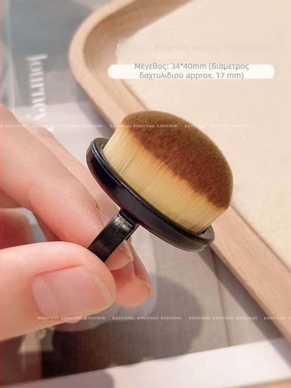 Σετ βουρτσών σκόνης για νύχια – βούρτσα σκόνης με δαχτυλίδι στην μπροστινή άκρη, βούρτσα σκόνης στην πίσω άκρη, λεπτή μαλακή τρίχα με κούμπωμα δακτύλου, εργαλείο καθαρισμού νυχιών