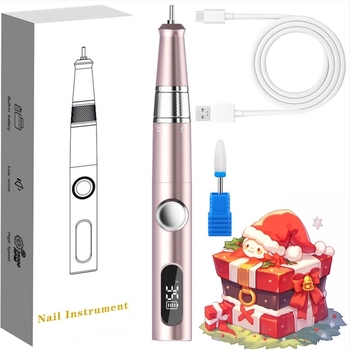 Γυαλιστήρι νυχιών TMS-025 | Πλαστικό σώμα, 136 g, Περιλαμβάνει: κύρια μονάδα, κεφαλή λείανσης, καλώδιο φόρτισης, οδηγίες χρήσης