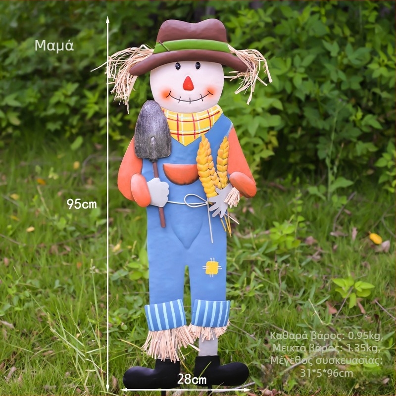 Σκιάχτρο κήπου σε πατροπαράδοτο пастορικό στυλ από μεταλλική τέχνη για εξωτερική διακόσμηση αυλής (Υλικό: μεταλλική τέχνη; Στυλ: πατροπαράδοτο; Χρήση: εξωτερική αυλή, βεράντα, κήπος; Κατασκευή: 18328127424)