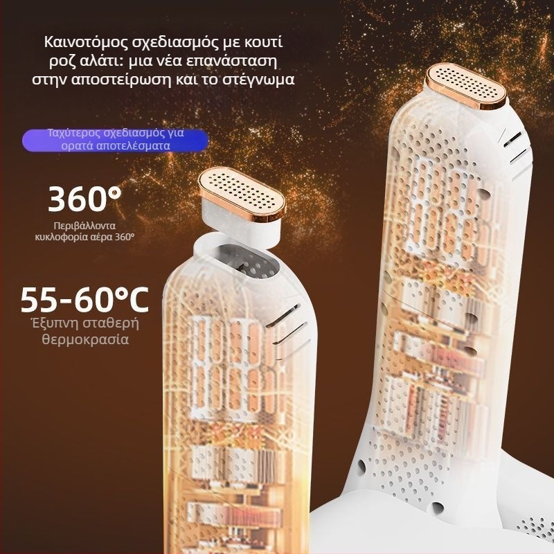 Αποξηραντής Παπουτσιών Οικιακής Χρήσης — Πλήρως Αυτοματοποιημένος, Διπλής Χρήσης για Στεγνό/Υγρό, Γρήγορο Στέγνωμα, Απολύμανση, Αποσμηση