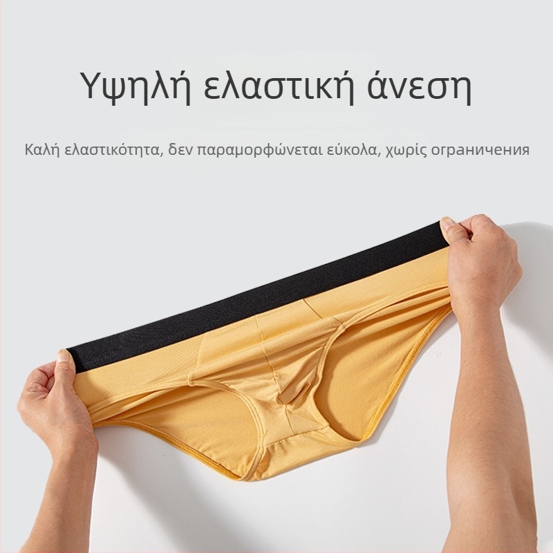 Ανδρικά εσώρουχα τύπου briefs, 60s Modal ύφασμα, διαπνέοντα και αντιβακτηριακά, μεσαίας μέσης