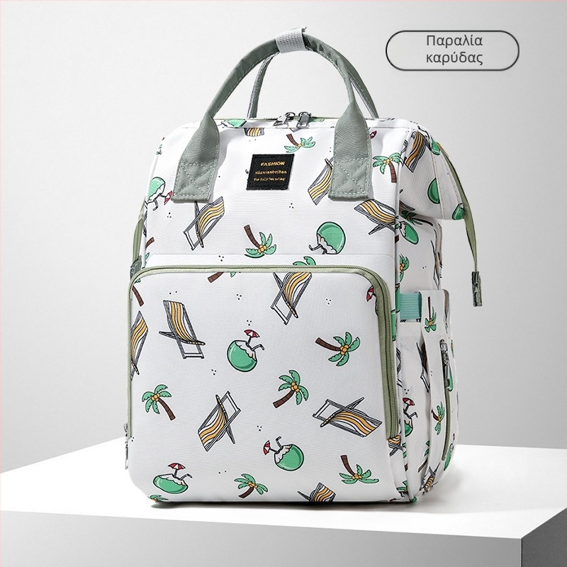 Τσάντα πάνες από νάιλον, μεγάλη χωρητικότητα, αστικός μινιμαλιστικός στυλ, αδιάβροχη και μονωμένη, διπλοί ιμάντες