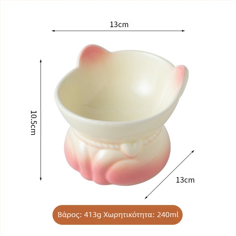 Κεραμικό μπολ γάτας με διαβάθμιση χρωμάτων για σίτιση και πόση