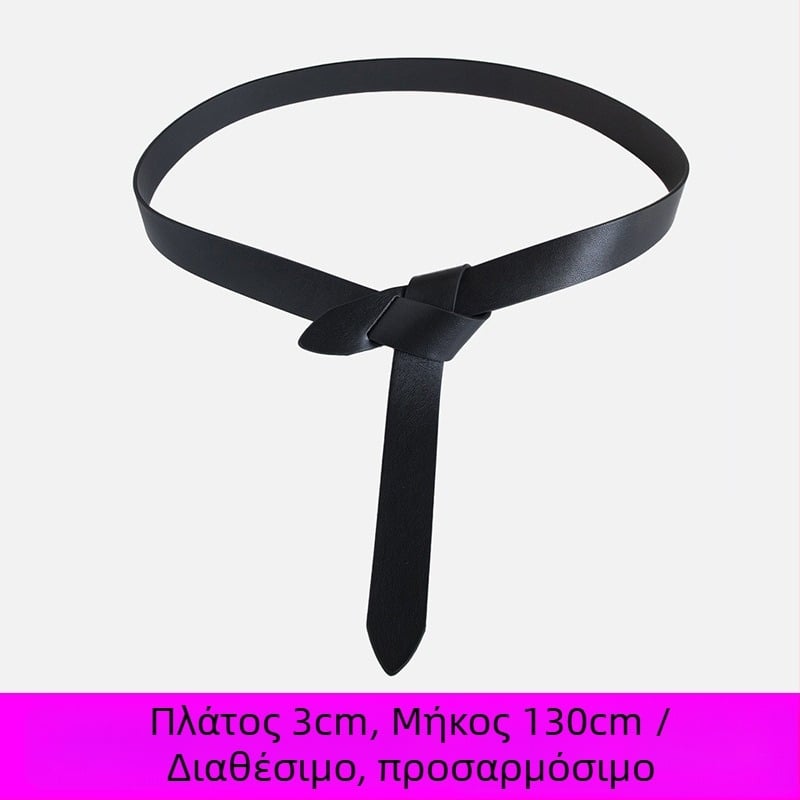 Ζώνη για φορέματα — διακοσμητική ζώνη με κόμπο από τεχνητό δέρμα; αγκράφα PU; κλείσιμο με αγκράφα; Προέλευση: Τζίνχαου (Jinhua); Άνοιξη 2024