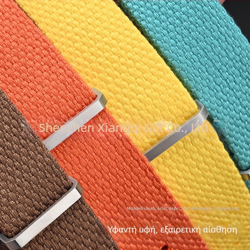 Λουράκι ρολογιού — λινό, μεταλλικός δακτύλιος, προέλευση Shenzhen, μάρκα Cheung kei, καλοκαίρι 2025