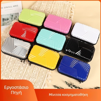 PVC φορητή τετράγωνη τσάντα – ριγέ σχέδιο, πολυεστερική επένδυση, διπλώνεται, αστικού μινιμαλιστικού στυλ, unisex