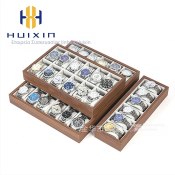 Ξύλινη βάση προβολής ρολογιών, χειροποίητη, 6–30 θέσεις, συσκευασία δώρου για κοσμήματα