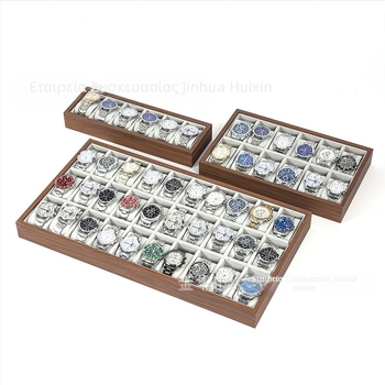 Ξύλινη βάση προβολής ρολογιών, χειροποίητη, 6–30 θέσεις, συσκευασία δώρου για κοσμήματα