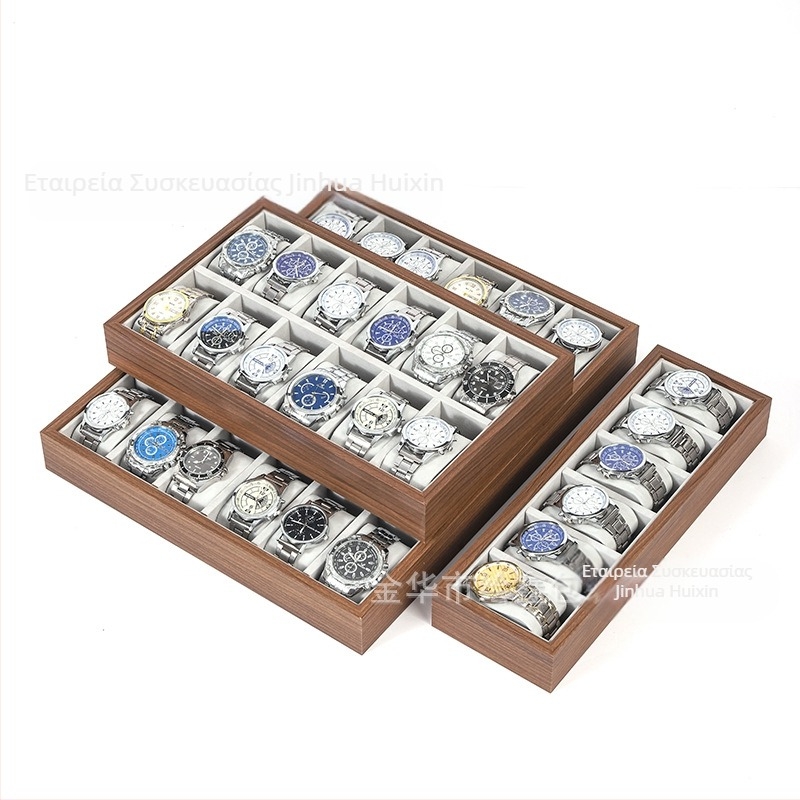 Ξύλινη βάση προβολής ρολογιών, χειροποίητη, 6–30 θέσεις, συσκευασία δώρου για κοσμήματα