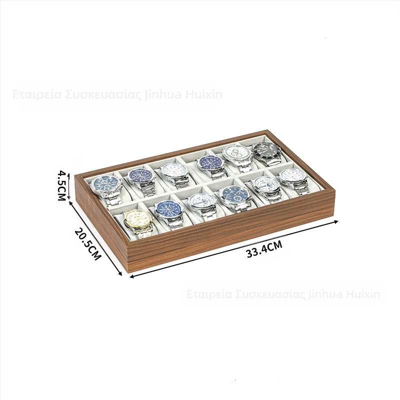 Ξύλινη βάση προβολής ρολογιών, χειροποίητη, 6–30 θέσεις, συσκευασία δώρου για κοσμήματα