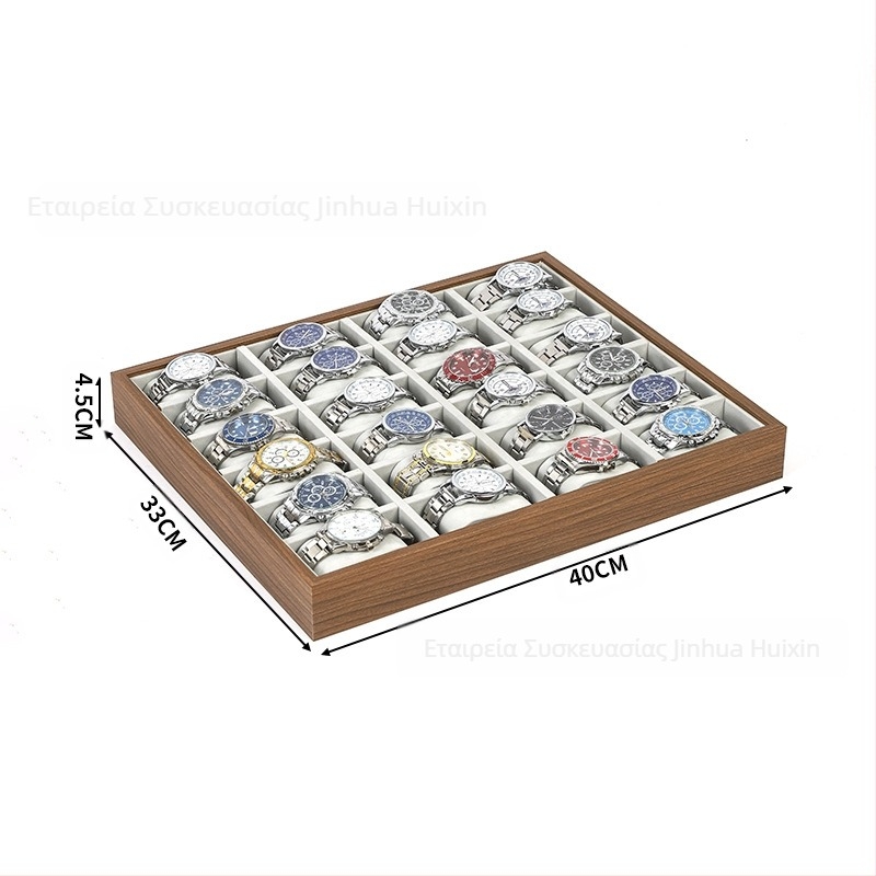 Ξύλινη βάση προβολής ρολογιών, χειροποίητη, 6–30 θέσεις, συσκευασία δώρου για κοσμήματα