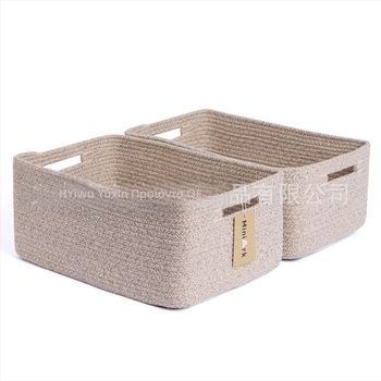 Yunxin AB-125B καλάθι αποθήκευσης από βαμβακερό σκοινί – πολυλειτουργικός οργανωτής για CDs, τηλεχειριστήρια, γραφική ύλη, καλλυντικά και βιβλία