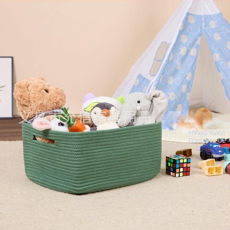 Yunxin AB-125B καλάθι αποθήκευσης από βαμβακερό σκοινί – πολυλειτουργικός οργανωτής για CDs, τηλεχειριστήρια, γραφική ύλη, καλλυντικά και βιβλία