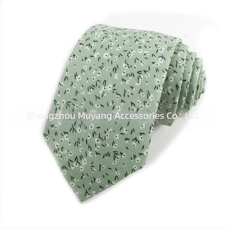 Γραβάτα από βαμβάκι, φλοράλ μοτίβο, σχήμα βέλους, ανδρικό αξεσουάρ, εκτύπωση