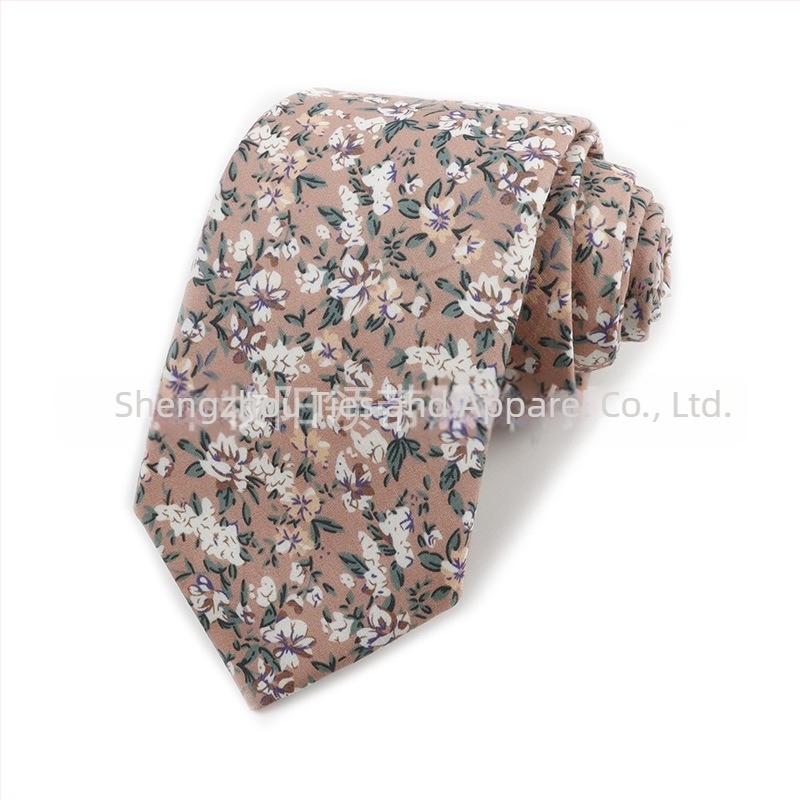 Γραβάτα από βαμβάκι, φλοράλ μοτίβο, σχήμα βέλους, ανδρικό αξεσουάρ, εκτύπωση