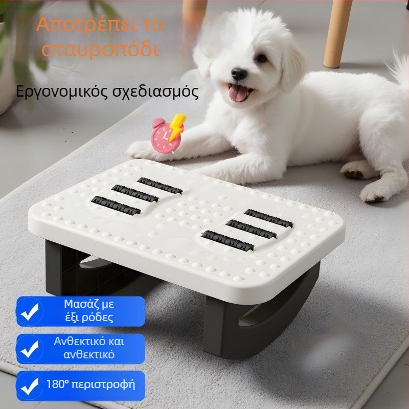 Υποπόδιο ποδιού κάτω από το γραφείο — εργονομικό πλαστικό υποπόδιο, απλός μοντέρνος σχεδιασμός, μη αναδιπλώνεται, χωρίς εξατομίκευση