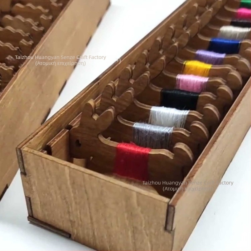 Ξύλινο σετ μπομπίνων με ζωικά σχέδια - Basswood, SZ000452, Yizidao, Αμερικανικού στυλ διακοσμητικό