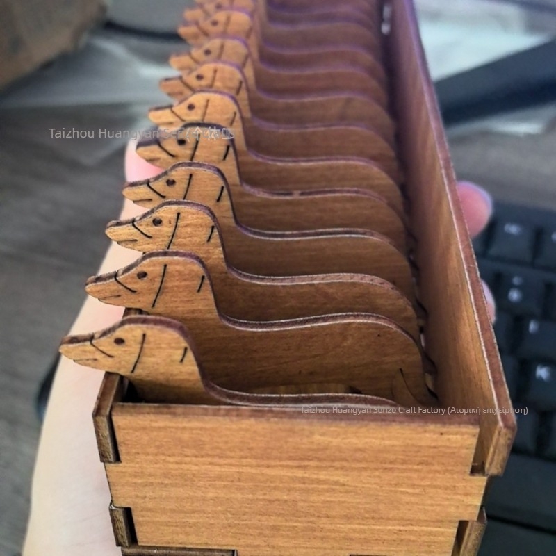 Ξύλινο σετ μπομπίνων με ζωικά σχέδια - Basswood, SZ000452, Yizidao, Αμερικανικού στυλ διακοσμητικό