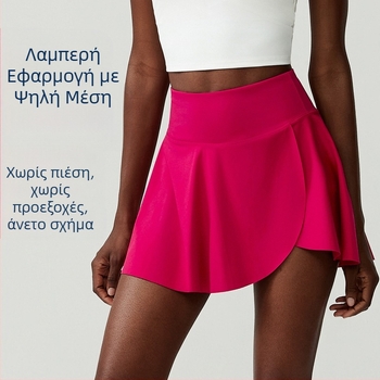 Γυναικεία φούστα τένις/προπόνησης με ύφασμα Naked Feel Nylon και επένδυση CoolMax, σχέδιο ριγέ; 75% Νάιλον + 25% Σπαντεξ; επένδυση CoolMax: 31% CoolMax + 61% Πολυεστέρας + 8% Σπαντεξ; κατάλληλη για καλοκαίρι, άνοιξη, φθινόπωρο