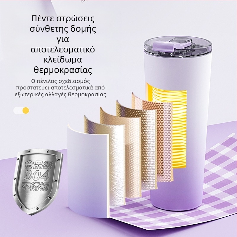 Φορητός αποχυμωτής-κύπελλο από ανοξείδωτο χάλυβα με ενσωματωμένη μπαταρία, 60W, 22001 RPM+, 5+ λεπίδες, εσωτερικό δοχείο 304 ανοξείδωτο χάλυβα, μόνωση