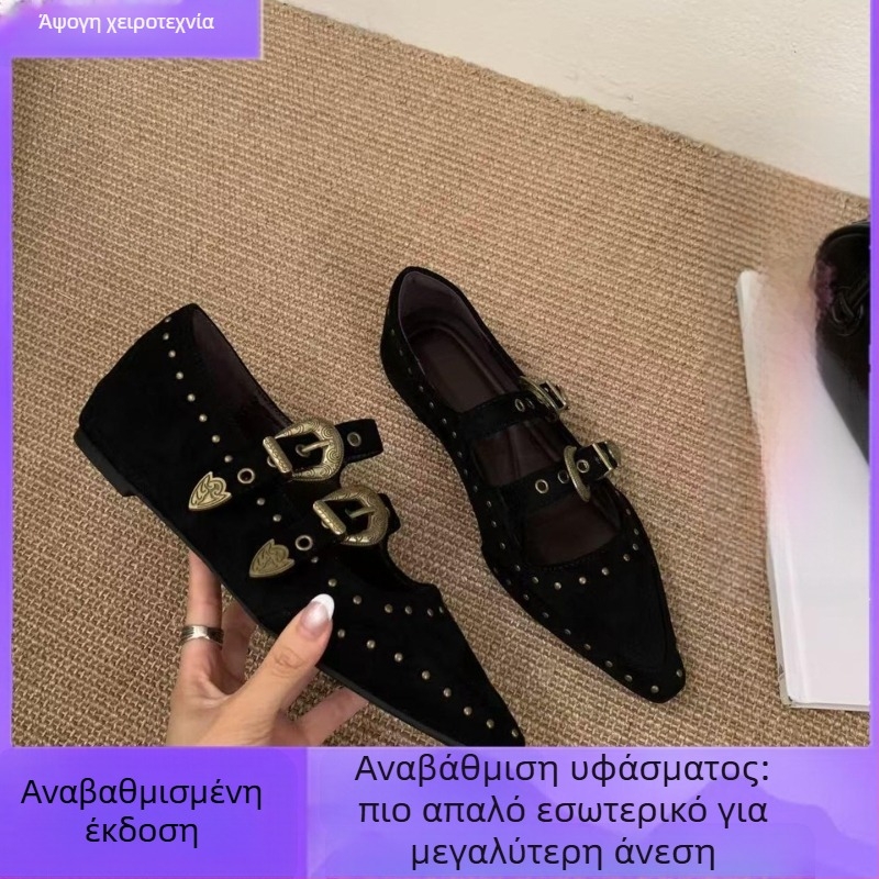 Γυναικείες μυτερές flat παπούτσια με κρυφό ύψος, PU άνω μέρος, PU επένδυση, Slip-On, χαμηλό τακούνι γάτας (PU άνω; PU επένδυση; Slip-On; χαμηλό τακούνι; μεσαίο άνοιγμα)