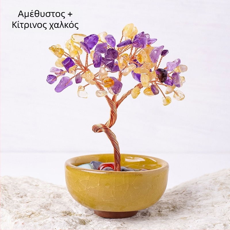 Κρυστάλλινο δέντρο χρημάτων με βάση γυάλινο θησαυρού, μοντέρνο μινιμαλιστικό στυλ