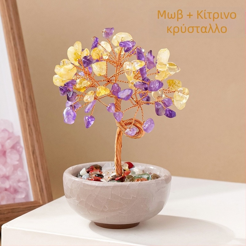 Κρυστάλλινο δέντρο χρημάτων με βάση γυάλινο θησαυρού, μοντέρνο μινιμαλιστικό στυλ