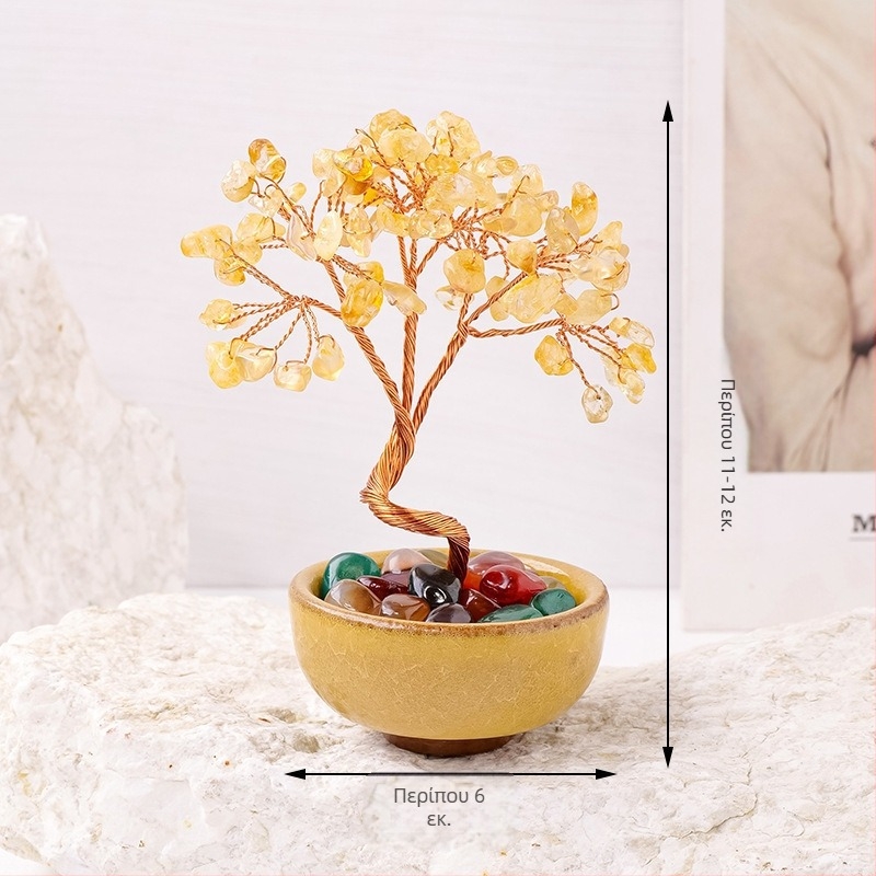 Κρυστάλλινο δέντρο χρημάτων με βάση γυάλινο θησαυρού, μοντέρνο μινιμαλιστικό στυλ