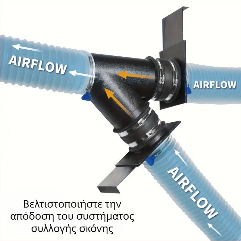 Αντάπτορας Ηλεκτρικής Σκούπας για Συλλογή Σκόνης, με Βαλβίδα Τριών Κατευθύνσεων και Συνδετήρα Σωλήνα
