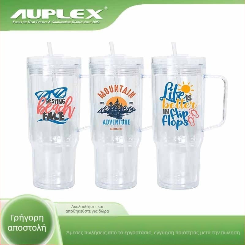 Απομονωμένο κύπελλο 40 oz, διπλό τοίχωμα, σκονή γκλίτερ, κύπελλο με καλαμάκι