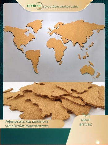 Πίνακας φελλού με αυτοκόλλητη πλάτη – Χάρτης του κόσμου σε σχήμα παζλ για διακόσμηση τοίχου με φωτογραφίες