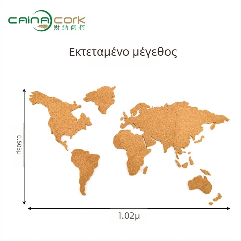 Πίνακας φελλού με αυτοκόλλητη πλάτη – Χάρτης του κόσμου σε σχήμα παζλ για διακόσμηση τοίχου με φωτογραφίες