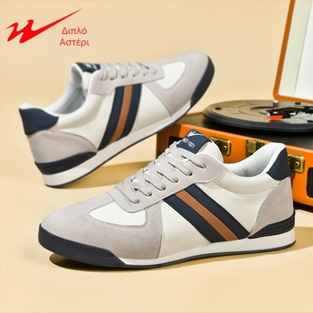 Double Star παπούτσια casual με κορδόνια – Unisex, χαμηλό προφίλ, επάνω μέρος από συνθετικό δέρμα, εσωτερικό με δίχτυ, πάτος από ύφασμα