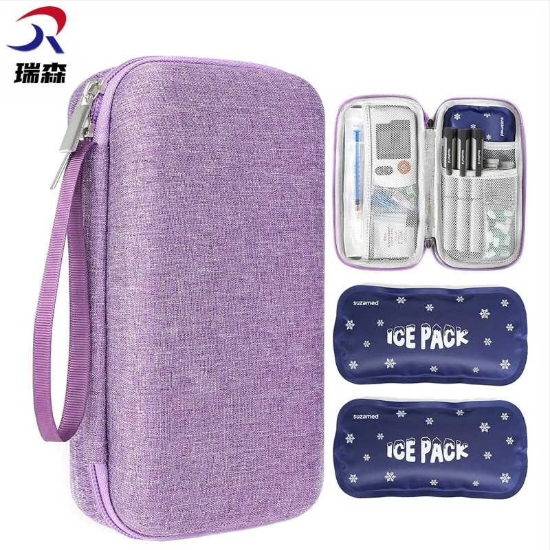 Θήκη ψυχρής αποθήκευσης ινσουλίνης με φορητό ψηφιακό θερμόμετρο, EVA σκληρό περίβλημα, μοντέλο YDSNB-006, μάρκα Ruisen