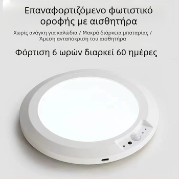 Οροφής LED λαμπτήρας με αισθητήρα ανθρώπινου σώματος, εμβέλεια κάλυψης 5–10 τ.μ., τάση ≤36V