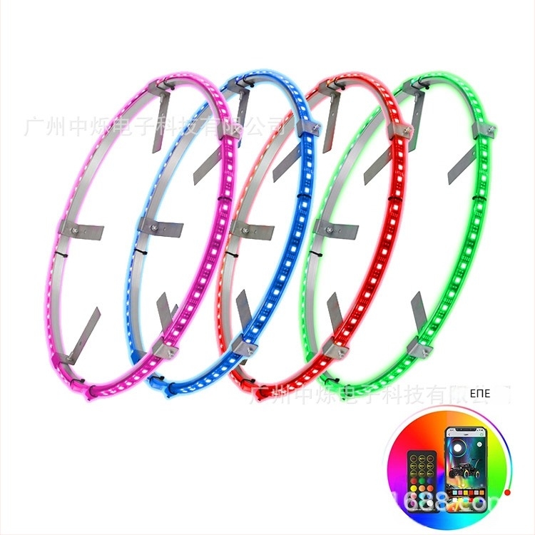 RGB φως ζάντας αυτοκινήτου ZS-WR1, αλουμινένιο, 12V DC, 36W, έλεγχος από απόσταση και μέσω εφαρμογής, συμβατό με μικρά αυτοκίνητα, MPV, SUV, CDV