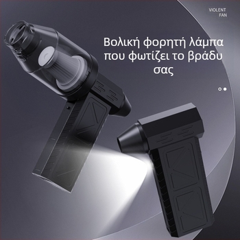 Χειροκίνητος τουρμπινικός ανεμιστήρας για κατασκήνωση — ασύρματος, 7.4V, 50W, αναρρόφηση 11000Pa; φωτισμός και καθαρισμός σκόνης