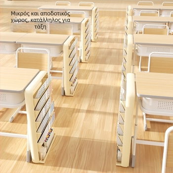 Πτυσσόμενο πλαστικό ράφι βιβλίων γραφείου με 5 επίπεδα, μοντέρνο μινιμαλιστικό στυλ