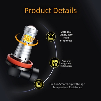 LED φανάρι ομίχλης αυτοκινήτου H8/H11 1156/1157 T15, 12-24V, 3000LM, 6000K, Αλουμινίου κράμα