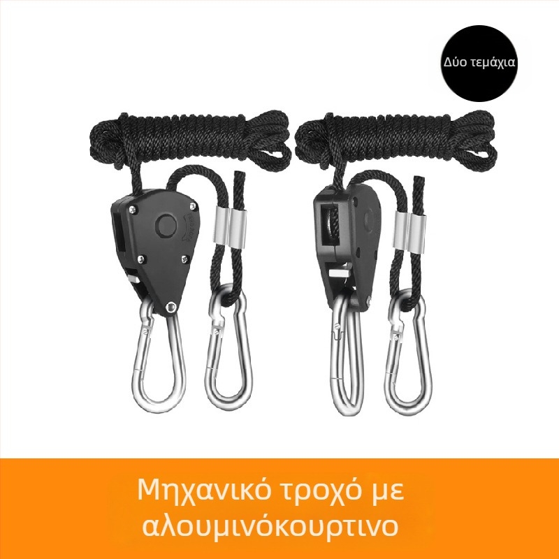 Μεταλλική τροχαλία με γάντζο για σκηνές και ταρπαλίνες — υλικό: σίδηρος; δομή: αγκράφα τύπου αεροπλάνου; χρήση: σκηνές, αξεσουάρ πανιών; μάρκα: Cow buckle